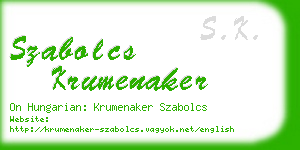 szabolcs krumenaker business card